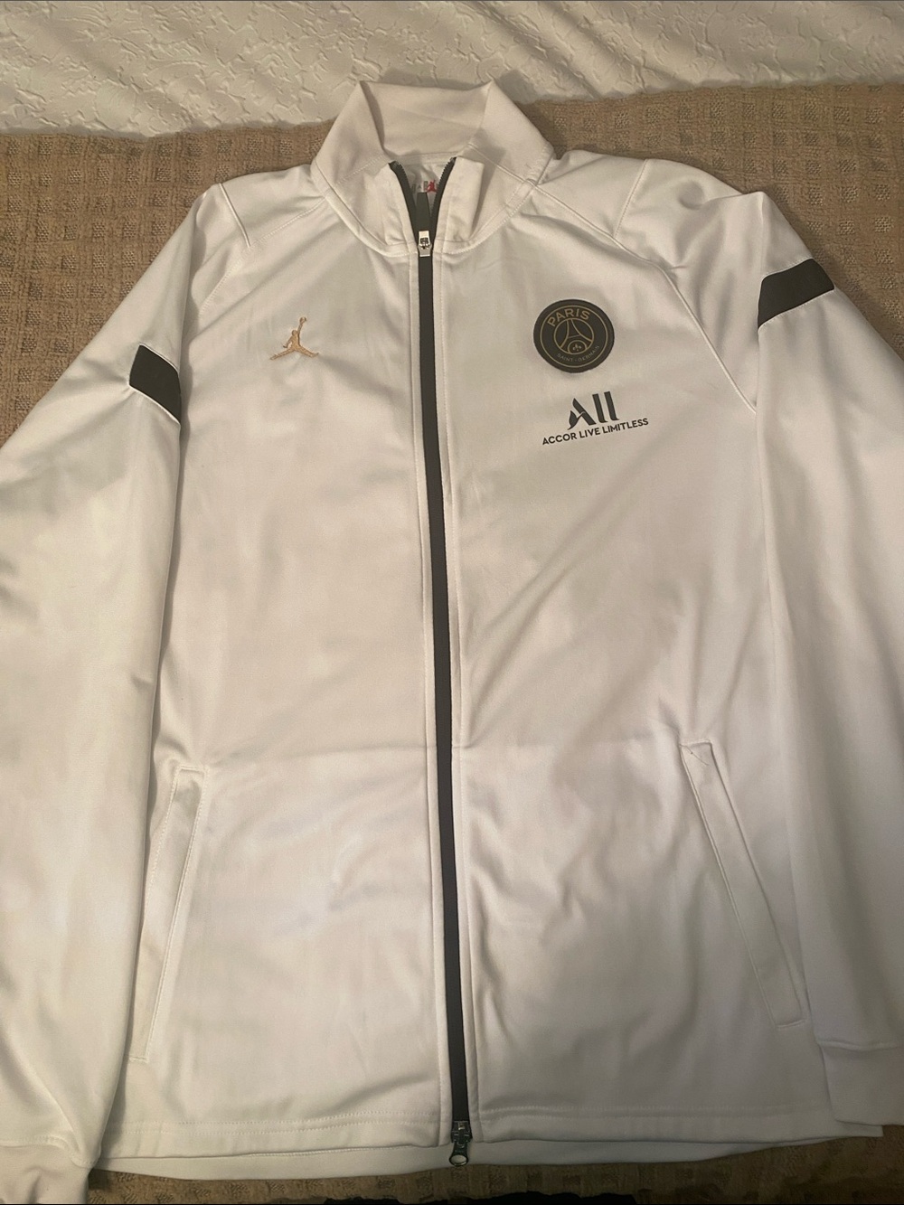 Jordan White & Black PSG Full-Zip Performance Jacket